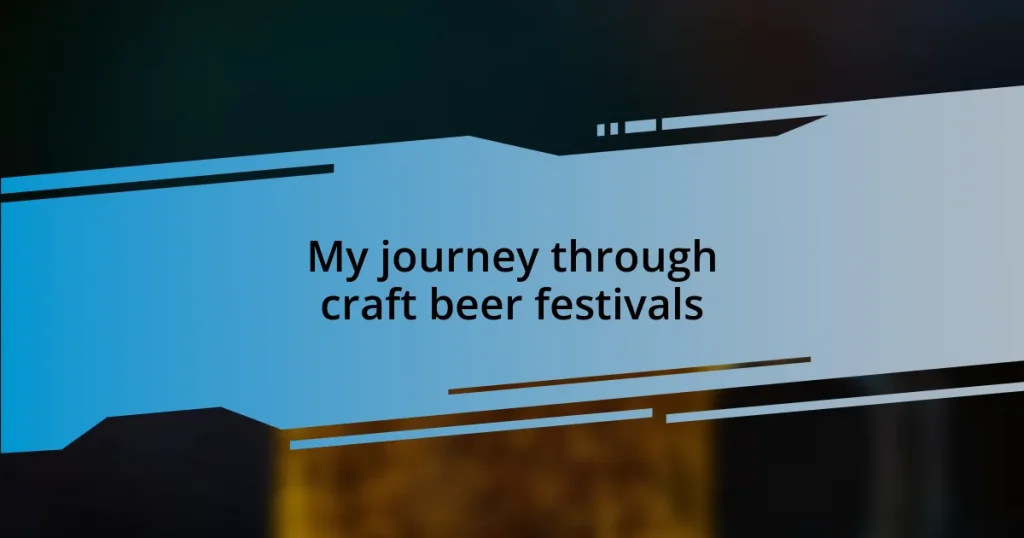 My journey through craft beer festivals