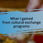 What I gained from cultural exchange programs